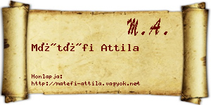 Mátéfi Attila névjegykártya